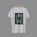 Custom Experience - Spyxfamily Anya Forger Anime White Poly Cotton T-Shirt - T Shirt - Couture - High-end - Designed - Urban Vibes. 