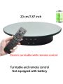 3 Speeds Electric Rotating Display Stand Mirror 360 Degree Turntable Jewelry Holder Battery/USB Power for Photography.