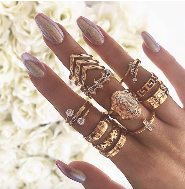 11 Pcs/Set Fashion Women Rings sets | Daraz.com.bd