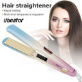 Ubeator -Ceramic Electronic Hair Straighteners Curler Narrow-Wide-Arc-Flat Iron Tools for Women-674-Pink. 