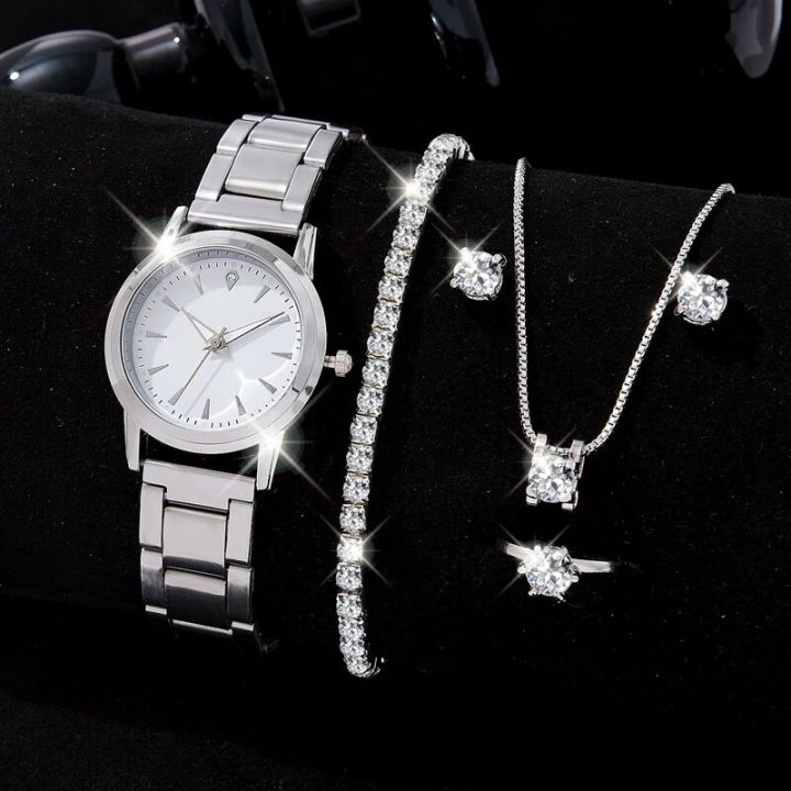 Fashionable%20Ladies'%20Silver%20Watch%20Set%20-%20New%206PCS%20Luxury%20Watch%20Collection%20for%20Women%20-%20Image%209