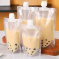 200ml/1.5/2.5L Vertical Plastic Beverage Packaging Bag Suction Mouth Bag Beverage Liquid Juice Milk Coffee Transparent Drinking Bag. 