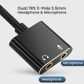 【Tech-savvy】 USB Sound Card Adapter with 3.5mm Headphone and Microphone Jack Braided Cable External USB Audio Adapter for Windows.