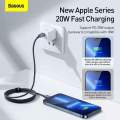 Baseus Crystal Shine Series 20W Fast Charging Type C to Lightning Data Cable 1.2m/2m - Cable Protector.