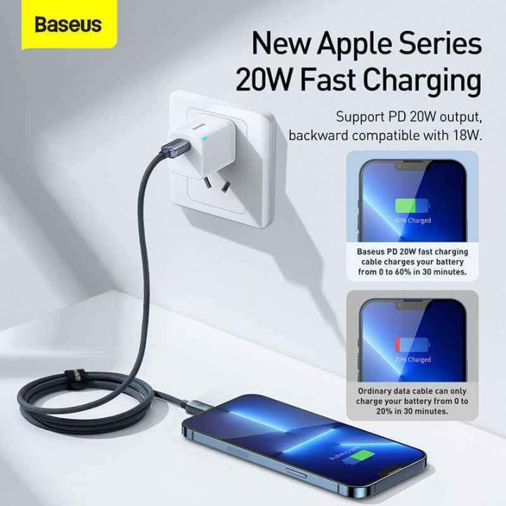 Baseus%20Crystal%20Shine%20Series%2020W%20Fast%20Charging%20Type%20C%20to%20Lightning%20Data%20Cable%201.2m/2m%20-%20Cable%20Protector%20-%20Image%202