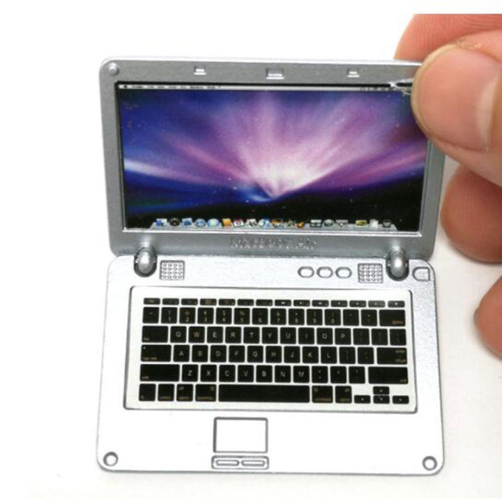 1:12 Mini Laptop Miniature Scene Model Scale Dollhouse Accessories Eatop