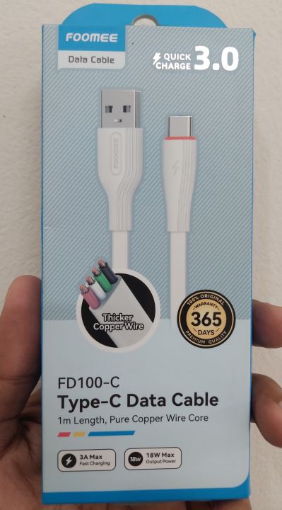 Foomee%20FD100-C%2018W%20Fast%20Charging%20USB-A%20to%20Type-C%20Data%20Cable%20-%20Image%202