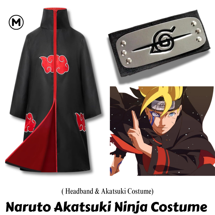New Naruto Itachi Uchiha Akatsuki Cloak Ninja Cosplay (Costume Combo Set) and other accessories for Anime fans, cosplay costume, birthday, Cosplay, Halloween ,Stage Show,Christmas,comic show. #costume