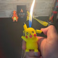 Pokemon Pika Lighter Butane Gas Keychain Included Adjustable Flame Size Open Flame |Gift for Him/Gift for Her. 