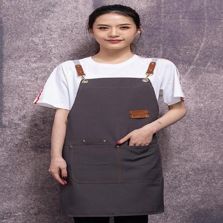 Thicken Canvas Denim Apron Antifouling Barista Apron Kitchen Restaurant Worker Barber Carpenter Florist Apron For Women Man