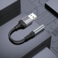 Hoco LS36 Virtual USB External Audio Sound Card Adapter for 3.5m Earphones Microphone Usb to 3.5mm female Sound Card Sound Adapter. 