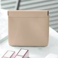 PU Leather Toiletry Bag Multifunctional Mini Lipstick Organizer Solid Simple Zipper Portable for Daily Travel Storage Women Gift.