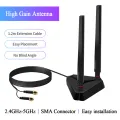 WiFi Antenna RP-SMA Male Connector Dual Band 2.4GHz 5GHz For AX210 AX200 PCI-E WiFi Network Card Adapter Wireless Router Desktop. 