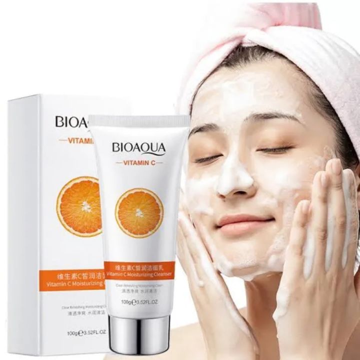 Bioaqua Vitamin C Moisturized Facial Cleanser For Deep Clean- 100G - Face Wash