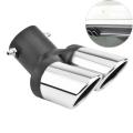 Car Universal 63mm Stainless Steel Dual Outlet Exhaust Pipe Muffler Tail Throat Muffler Tip Pipe Grilled Black. 