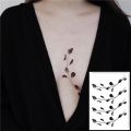 Waterproof Temporary Tattoo Sticker Black White Vines Design Body Art Fake Tattoo Flash Tattoo Chest Female.