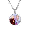 【Broad Sunlight shop】disney New Frozen Gem Necklace Frozen elsa Princess Anna Children's Cartoon Pendant Necklace present  doll accessories. 