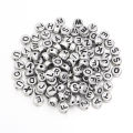 100pcs 7x3.2mm Gold Silver Color Letter Beads Flat Round Acrylic Alphabet Spacer Beads For Jewelry Making DIY Bracelet Necklace. 