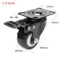 4 pcs set Heavy Duty Caster Wheels Soft Rubber Swivel Caster with 360 Degree - 1.5 inch (2 with Brakes & 2 Without).