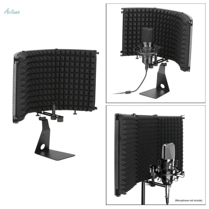 Microphone%20Mic%20Isolation%20Shield+%20Stand%20Soundproofing%20Vocal%20Reflection%20Filter%20-%20Image%206