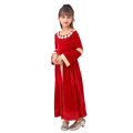 Child Girl Noble Medieval Renaissance Princess Costume Cosplay Red Velvet Kids Fancy Dress Halloween Carnival Party Fantasy.