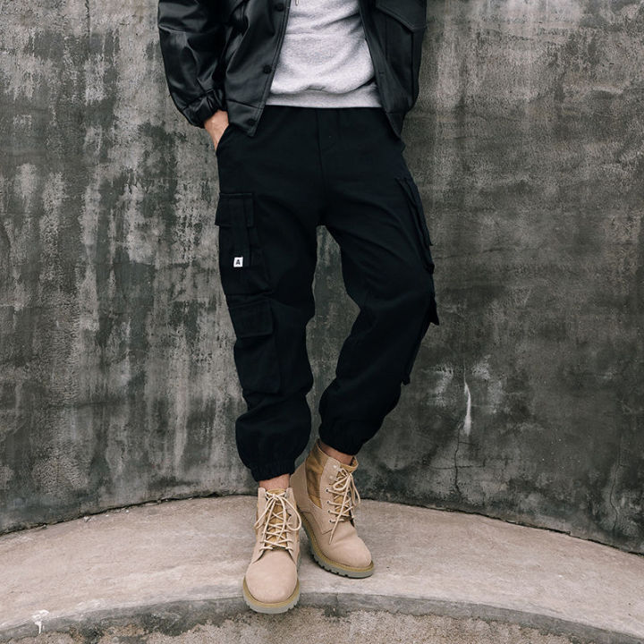 HOUZHOU%20Black%20Cargo%20Pants%20for%20Men%20Casual%20Korean%20Style%20Cotton%20Men's%20Cargo%20Trousers%20Male%20Green%20Pants%20Techwear%20Streetwear%20Hop%20-%20Image%205