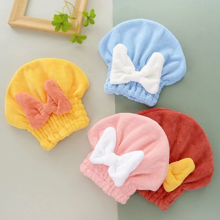 Japanese big bow dry hair hat female absorbent quick-drying shower cap cute bath wipe hair dry hair towel shower cap wrap headscarf