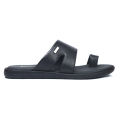 Apex Black Leather Sandal for Men. 