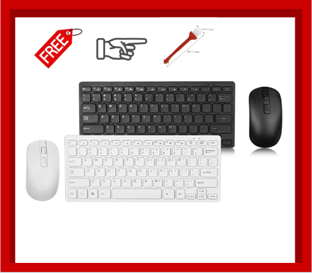 KM901 Keyboard Mouse Combo 2.4G Wireless 78 Key Mini Keyboard and Mouse - Black & White 1 pcs