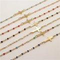 Religious Stainless Steel Cross Charms Bracelets Women Girls Gold Color Metal Link Chains Party Club Jewelry Gifts,18cm Long. 