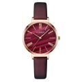 CURREN 9076 Full Maroon  Fashion Luxury Watches for Women Malachite  Quartz Dress Wristwatch with Leather Female Clock. 