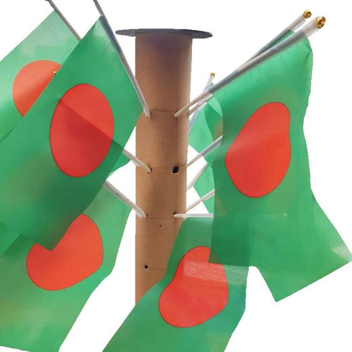 Bangladesh National Flag Desk Flag 8 Inch By 5 Inch (10 Pcs)