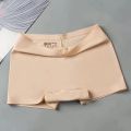 Women's Seamless Knickers Boy Shorts Solid Pattern Underpants with Logo on Waist Plain Dyed Safety Panties for Girls Under Wear. 