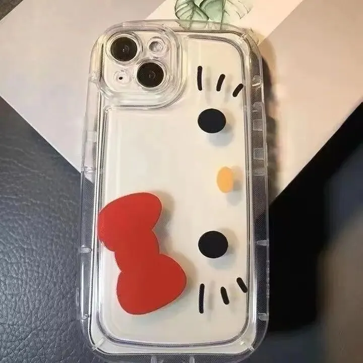 Cute Hello Kitty Case For iphone 15 Pro Case,Clear Phone Cover For iphone 15 Pro Max Case,3D Cartoon For iphone 15 Phone Case