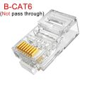 CAT6 1000Mbps RJ45 Pass Through Network Connectors Ethernet Cable Gold-plated Crimp End Stranded UTP Unshielded Modular Plug. 