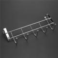 5 Hooks Over Door Home Bathroom Kitchen Coat Towel Loop Hanger Rack Holder Shelf,Silver. 