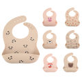 【LuckyBabyFans Store】Baby Silicone Bibs Adjustable Waterproof Bibs Cute Cartoon Toddler Saliva Pocket For Boys. 