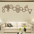 24pcs Hollow 3D Hexagonal Mirror Wall Sticker DIY Honeycomb Decoration Self Adhesive Paper Waterproof Home Living Room Bedroom.