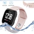 For Fitbit Versa 2 / Fitbit Versa / Fitbit Versa Lite Solid Color Silicone Watch Band, Size:L(White). 