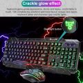 SHIPADOO D620 104-key Wired RGB Color Cracked Backlight Gaming Keyboard Mouse Kit for Laptop, PC. 