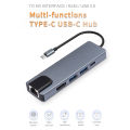Multiport Hub, Type C Hub, 4K HD Display, USB 3.0 and Type C Data Adapter Card Reader Compatible with Windows/macOS/Android/iOS/Linux Systems. 