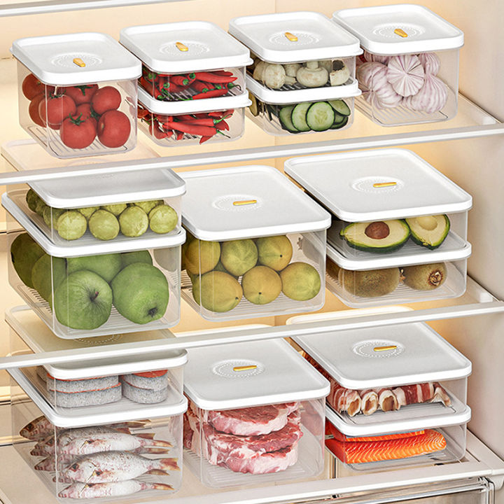 Keep Boxes Refrigerator Sealed Fresh-Keeping Box Fruit Meat Freezing Storage Cans ...