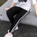 Children Trousers For Boys Girls Cotton Linen Elastic Waist Solid Color Summer Mosquito Pants Kids Clothing Long Pants 100-160cm. 