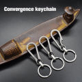 Titanium Buckles Edc Outdoor Tool Titanium Alloy Keychain Tiranium Buckle Key Ring Car Accessories Keychain Pendant Gift for Man.
