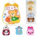 Cartoon Faced Plastic Waterproof Bibs for Kids. 