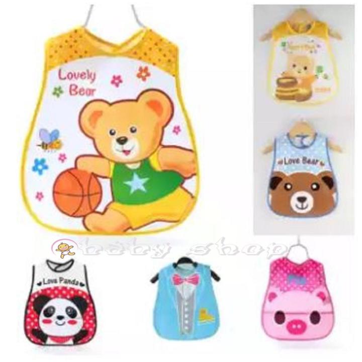 Cartoon Faced Plastic Waterproof Bibs for Kids