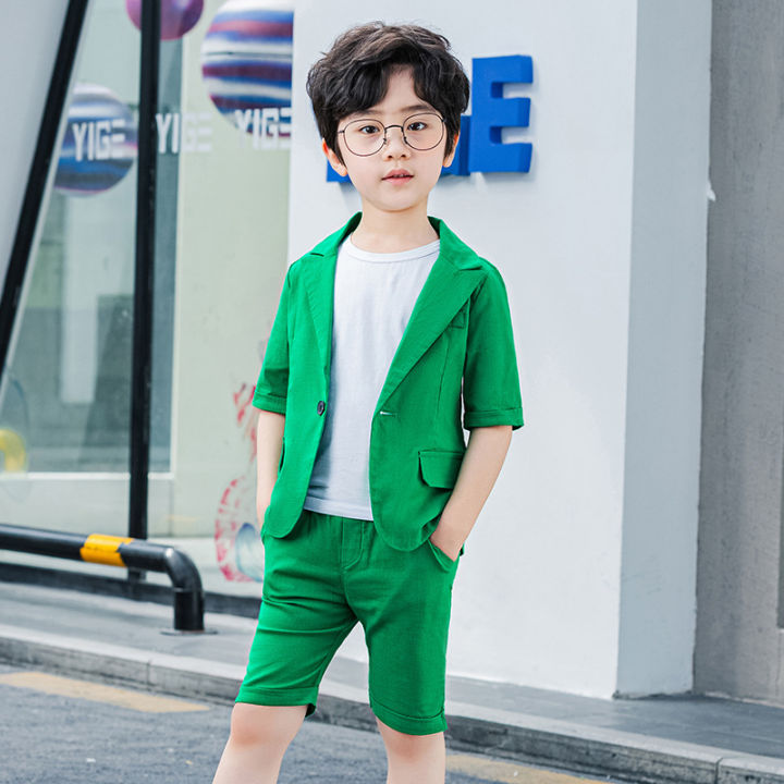 Boys%20Summer%20Short%20Sleeve%20Suit%20Jacket%20Shorts%20Formal%20Dress%20Kid%20Solid%20Color%20Blazer%20Wedding%20Clothes%20Set%20Child%20Tuxedo%20Toddler%20Costume%20-%20Image%203