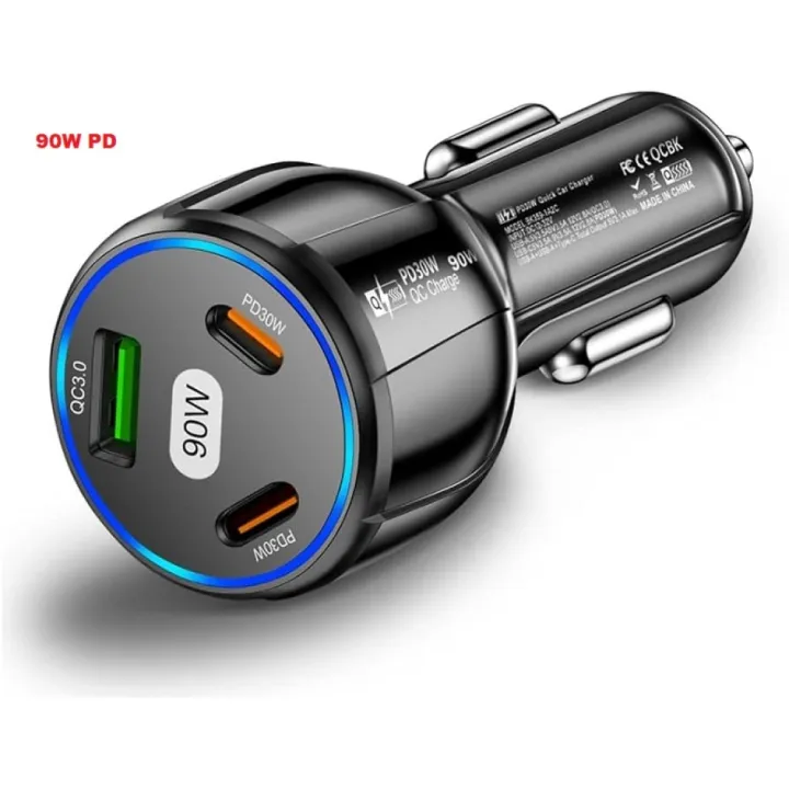 90W%20Car%20Charger%203%20Port%20PD%20Fast%20Charging%20-%20Image%202