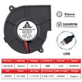1PCS Gdstime 7530 DC 5V 12V 24V 2Pin USB Ball/Sleeve 75mm 75x30mm Turbo Blower Fan Computer PC Brushless Cooling Centrifugal Fan.