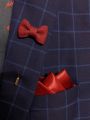 Bow Knot Lapel Pin Brooch With Matching Pocket Square For Men Fashion Accessories.